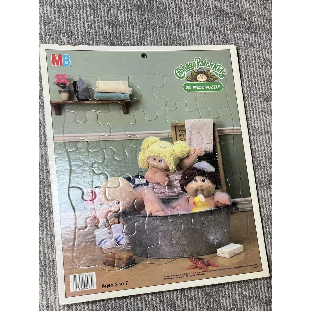 Vintage Milton‎ Bradley Cabbage Patch Kids 25 Piece Tray Puzzles Lot 2 1984